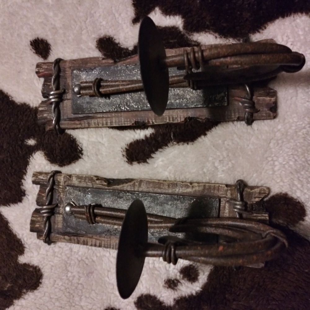 Rustic candle holders